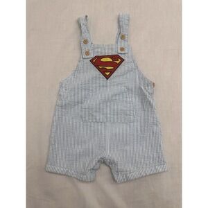 DC Superman Infant Boys 1 Piece Light Blue Short Coveralls  Size 18m